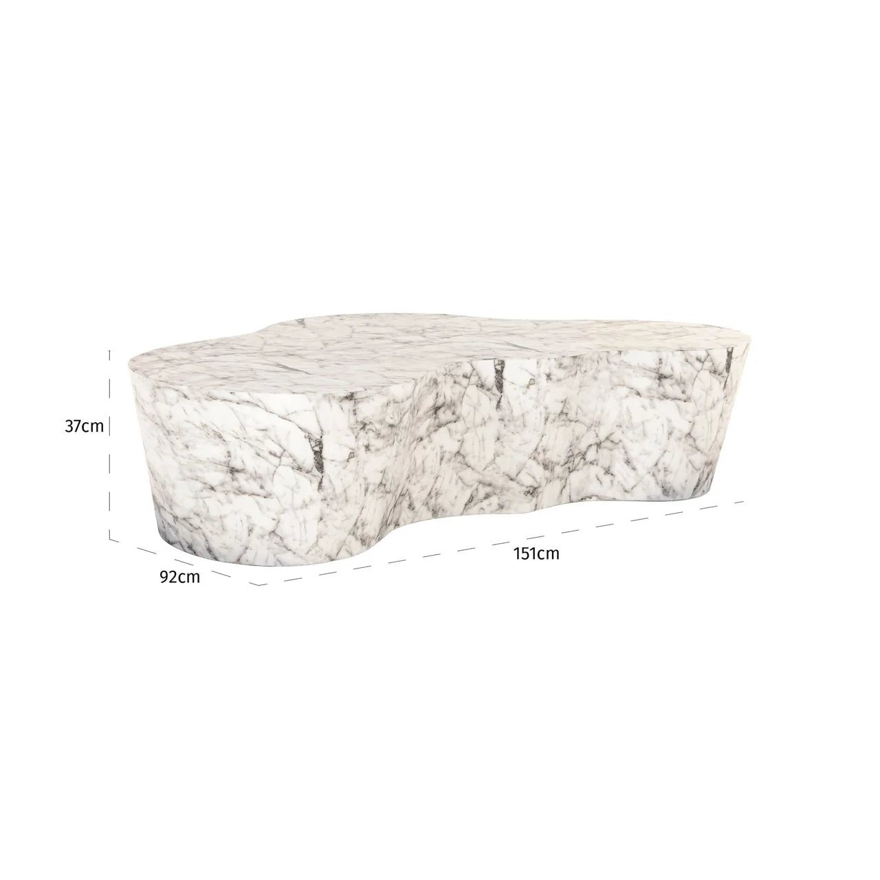 Richmond Interiors Rockyard White Marble Coffee Table