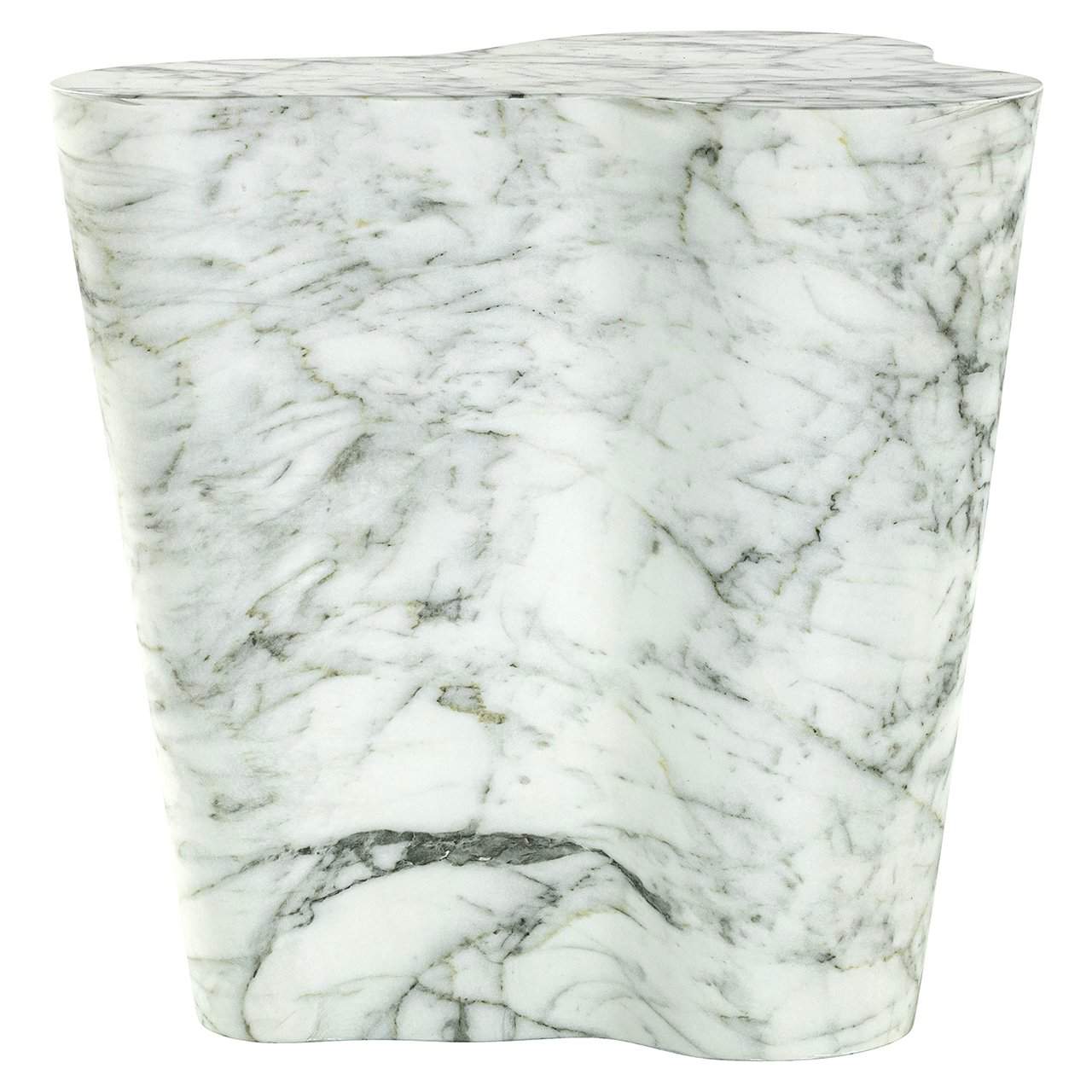 End table Rockyard faux white marble (White)