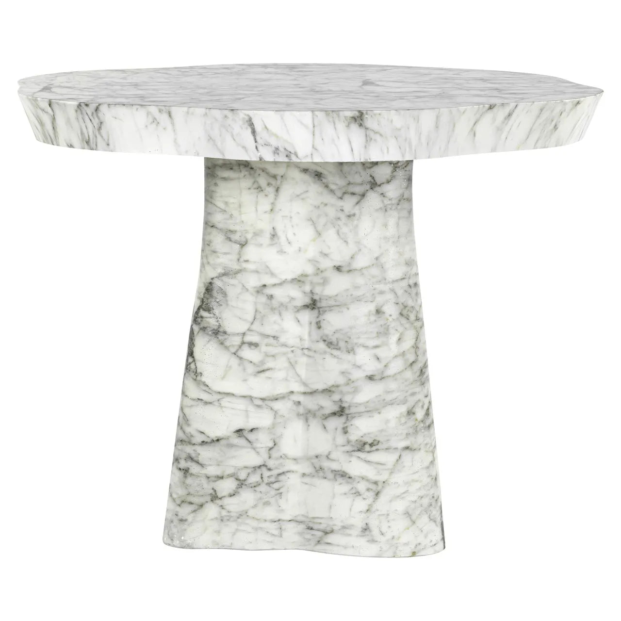 Richmond Interiors Rockyard White Marble Round Dining Table 100cm