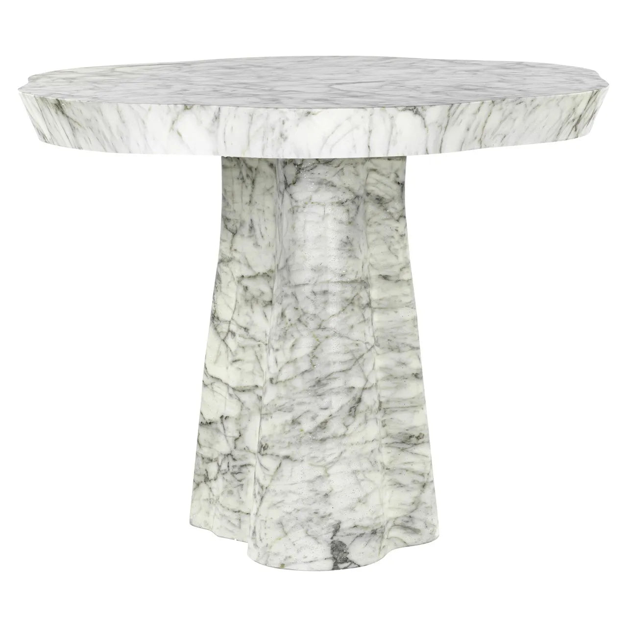 Richmond Interiors Rockyard White Marble Round Dining Table 100cm