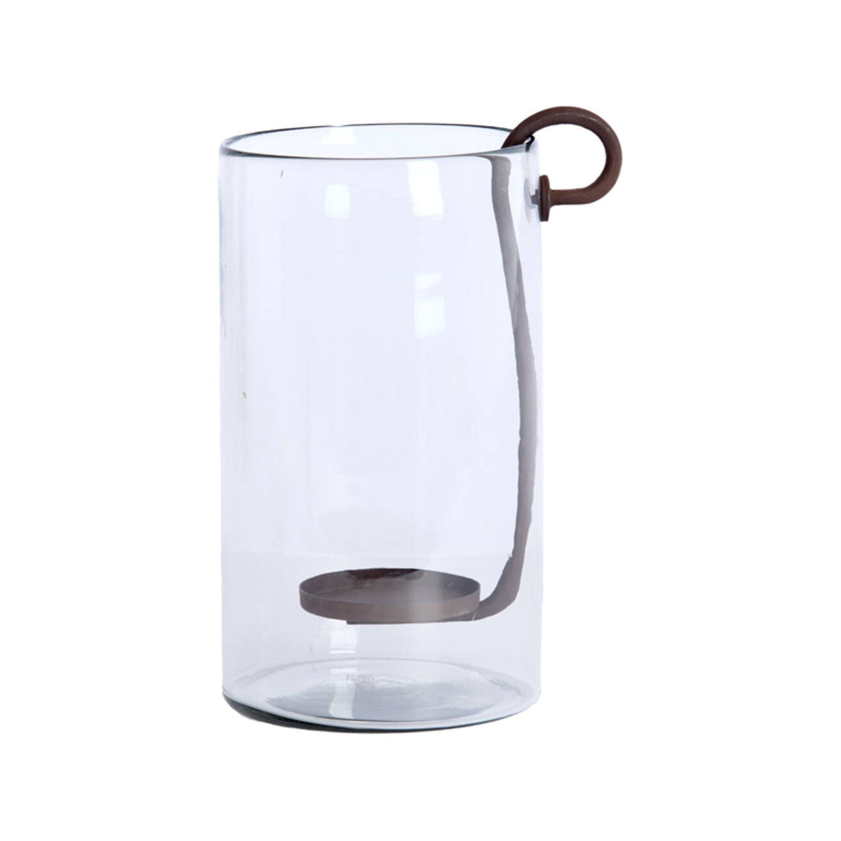 Dolega Clear & Antique Dark Brown Glass Hurricane Candle Holder 33cm