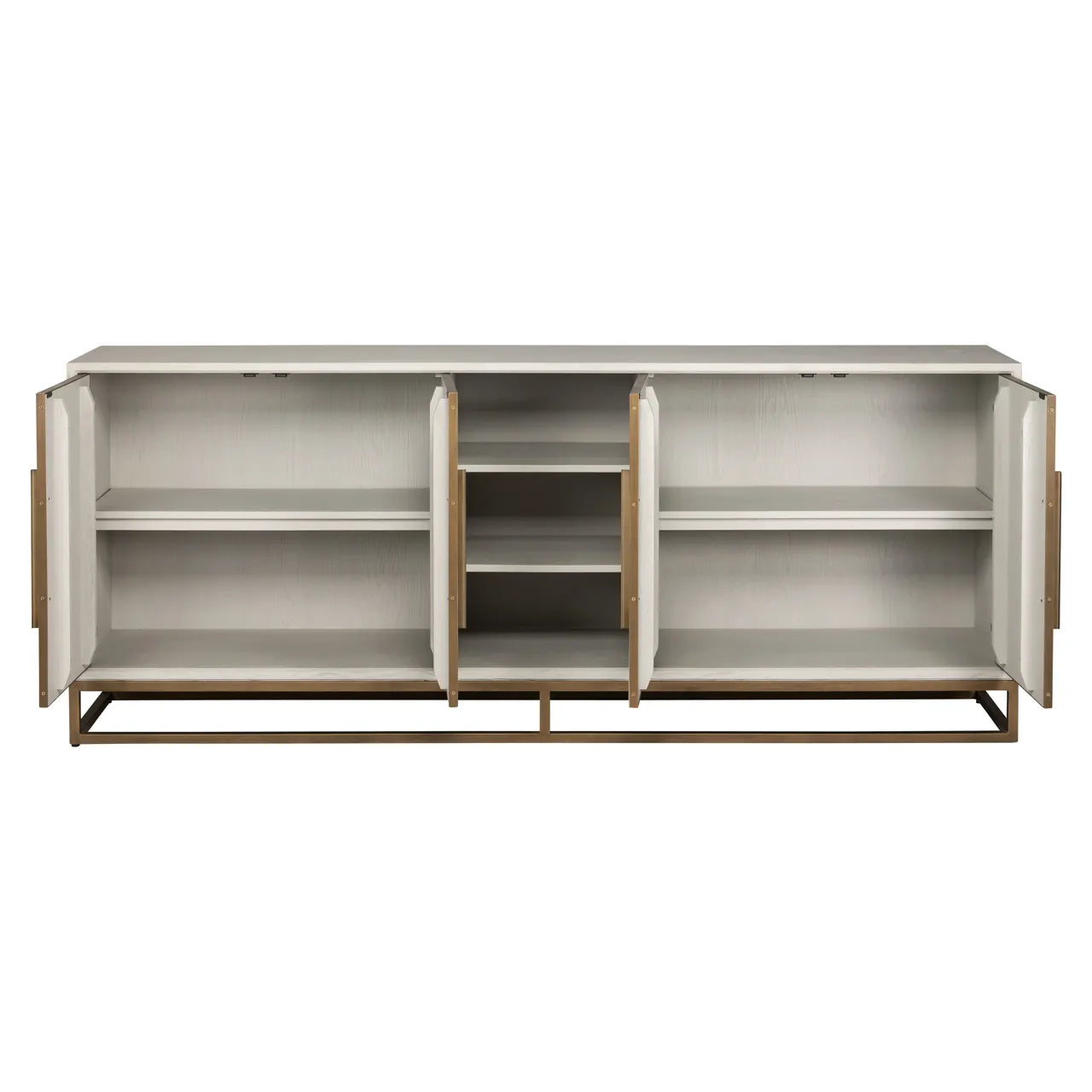 Richmond Interiors Whitebone Verona Grey & Brass Sideboard | 4 Doors