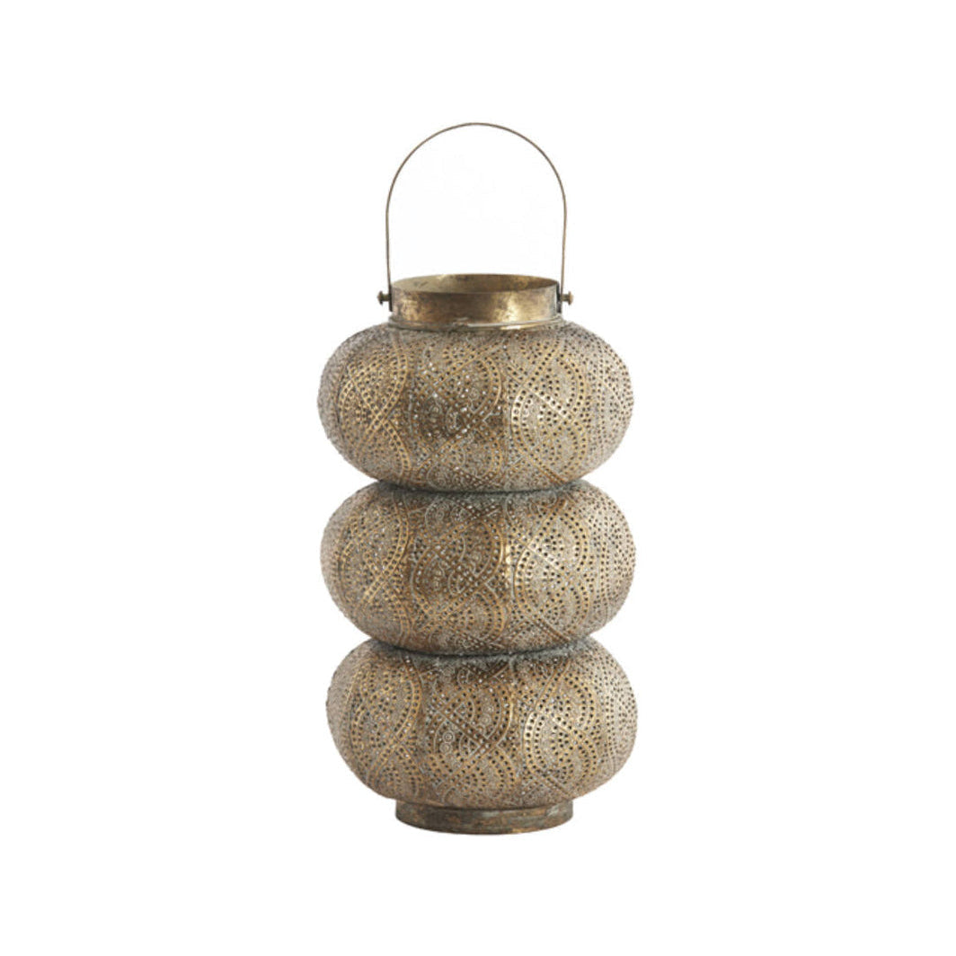 Kaito Brown Gold Metal Hurricane Candle Holder 45cm