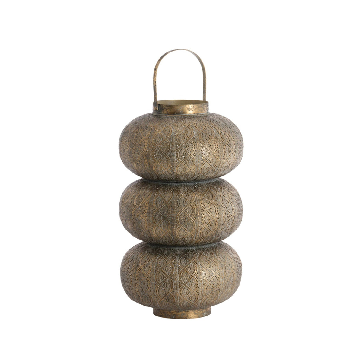 Kaito Brown Gold Metal Hurricane Candle Holder 55.5cm