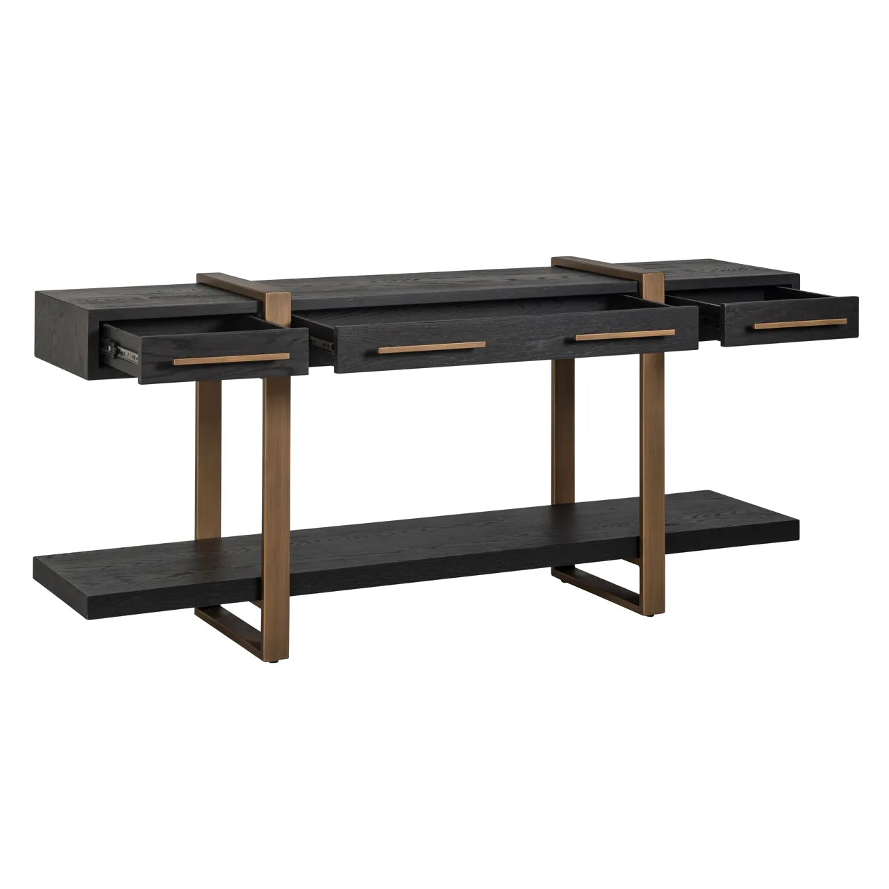 Richmond Interiors Cambon Bronze & Black Oak Wood Sideboard