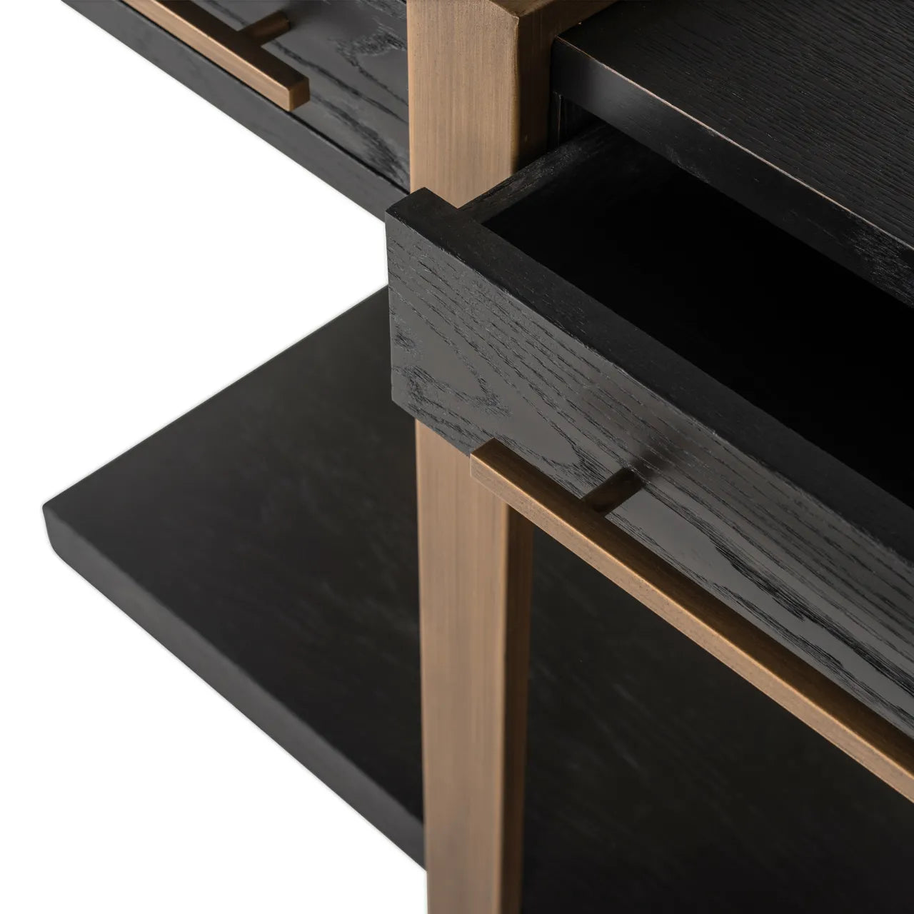 Richmond Interiors Cambon Bronze & Black Oak Wood Sideboard