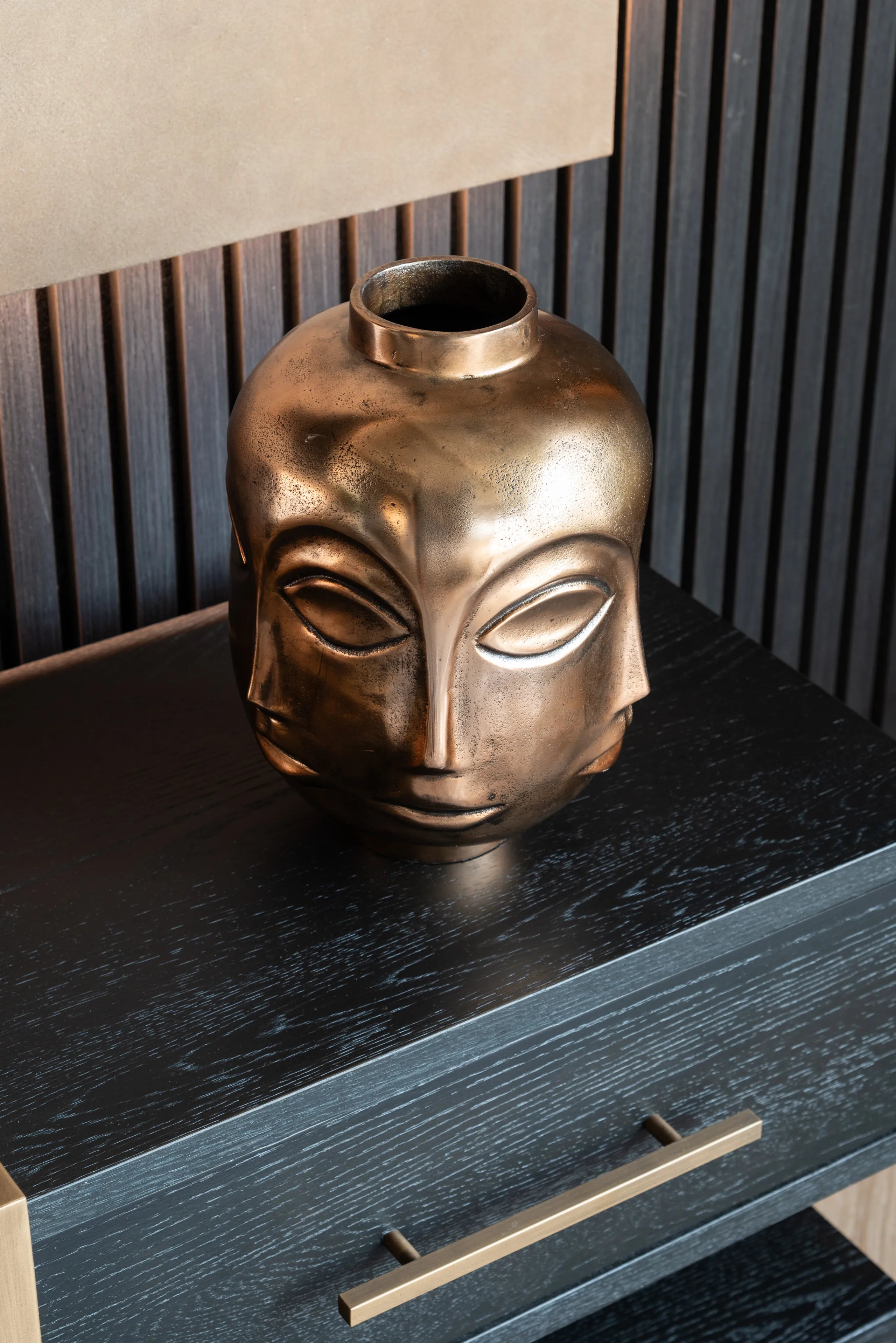 Richmond Interiors Cambon Bronze & Black Oak Wood Sideboard