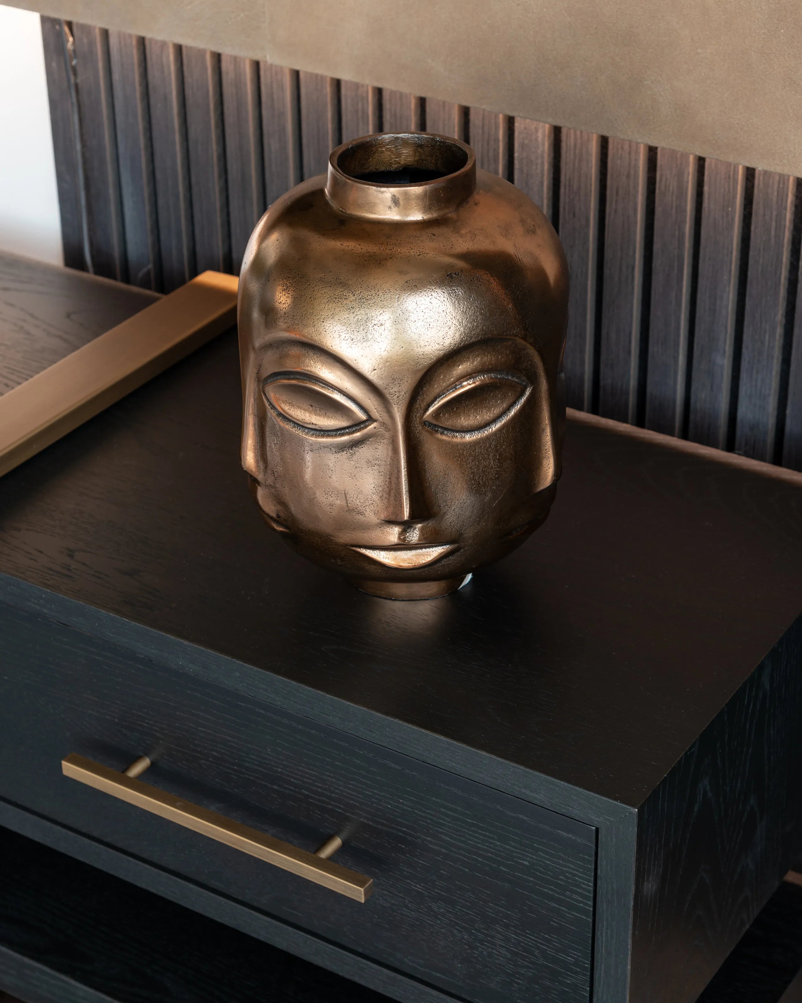 Richmond Interiors Cambon Bronze & Black Oak Wood Sideboard