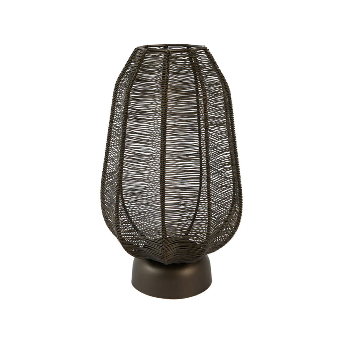 Samret Matt Brown Bronze Metal Hurricane Candle Holder