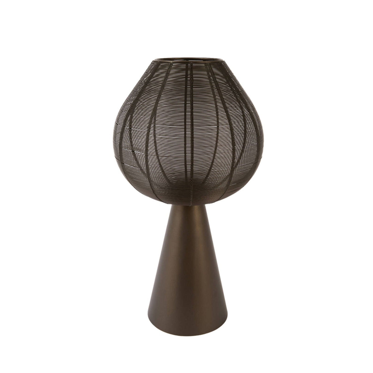 Maret Matt Brown Bronze Metal Hurricane Candle Holder 56cm