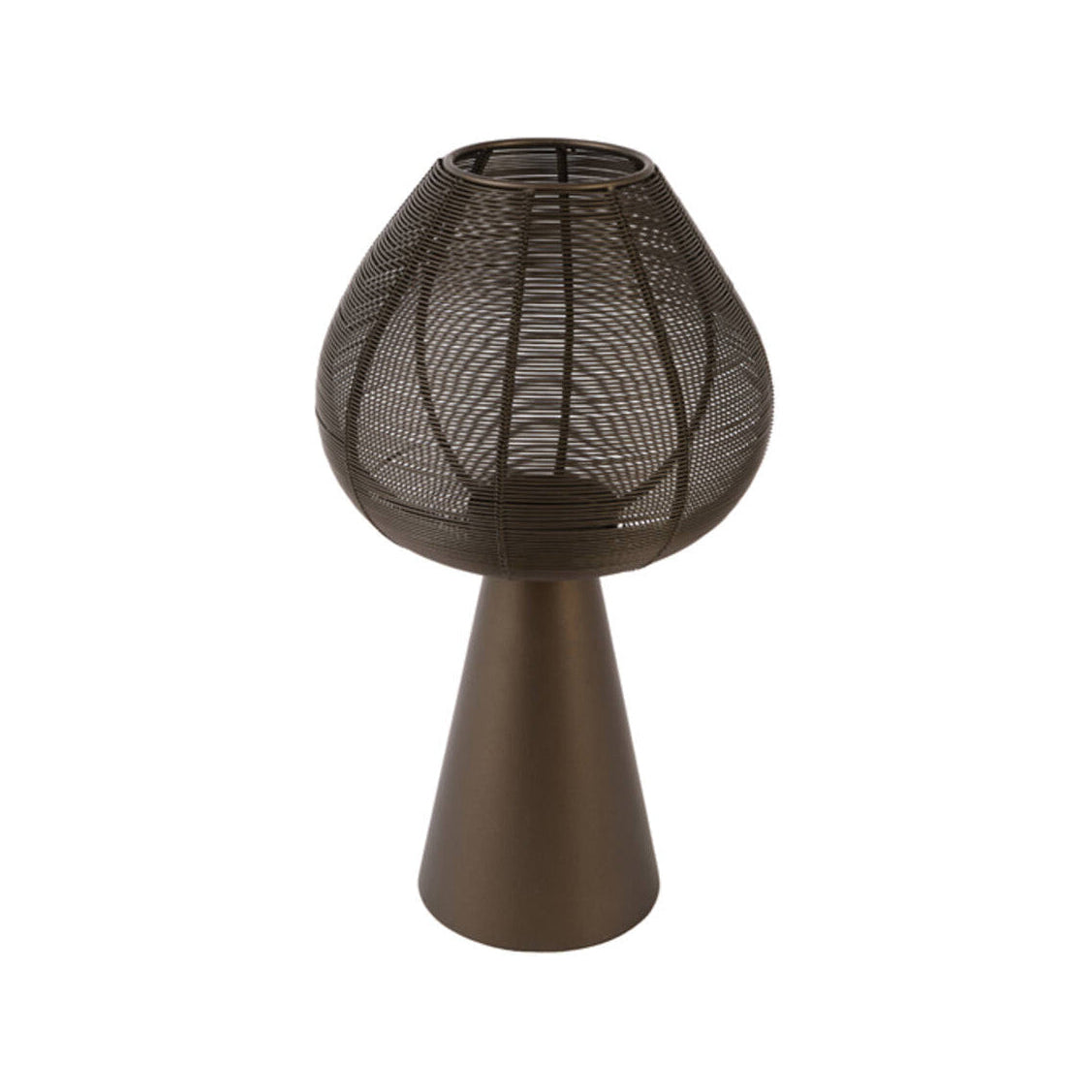Maret Matt Brown Bronze Metal Hurricane Candle Holder 40cm