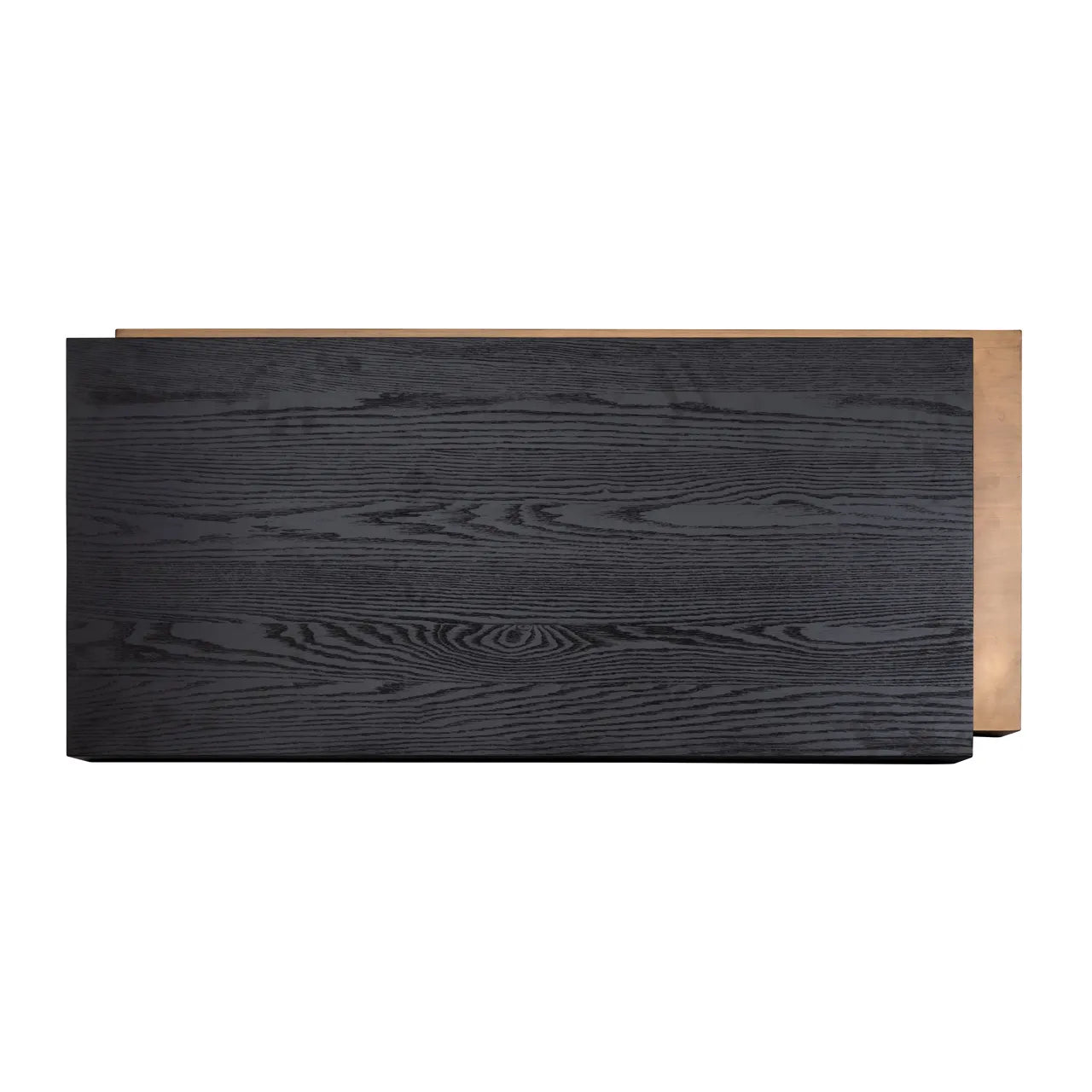 Richmond Interiors Cambon Bronze & Black Oak Wood Layered Stacked Rectangle Coffee Table