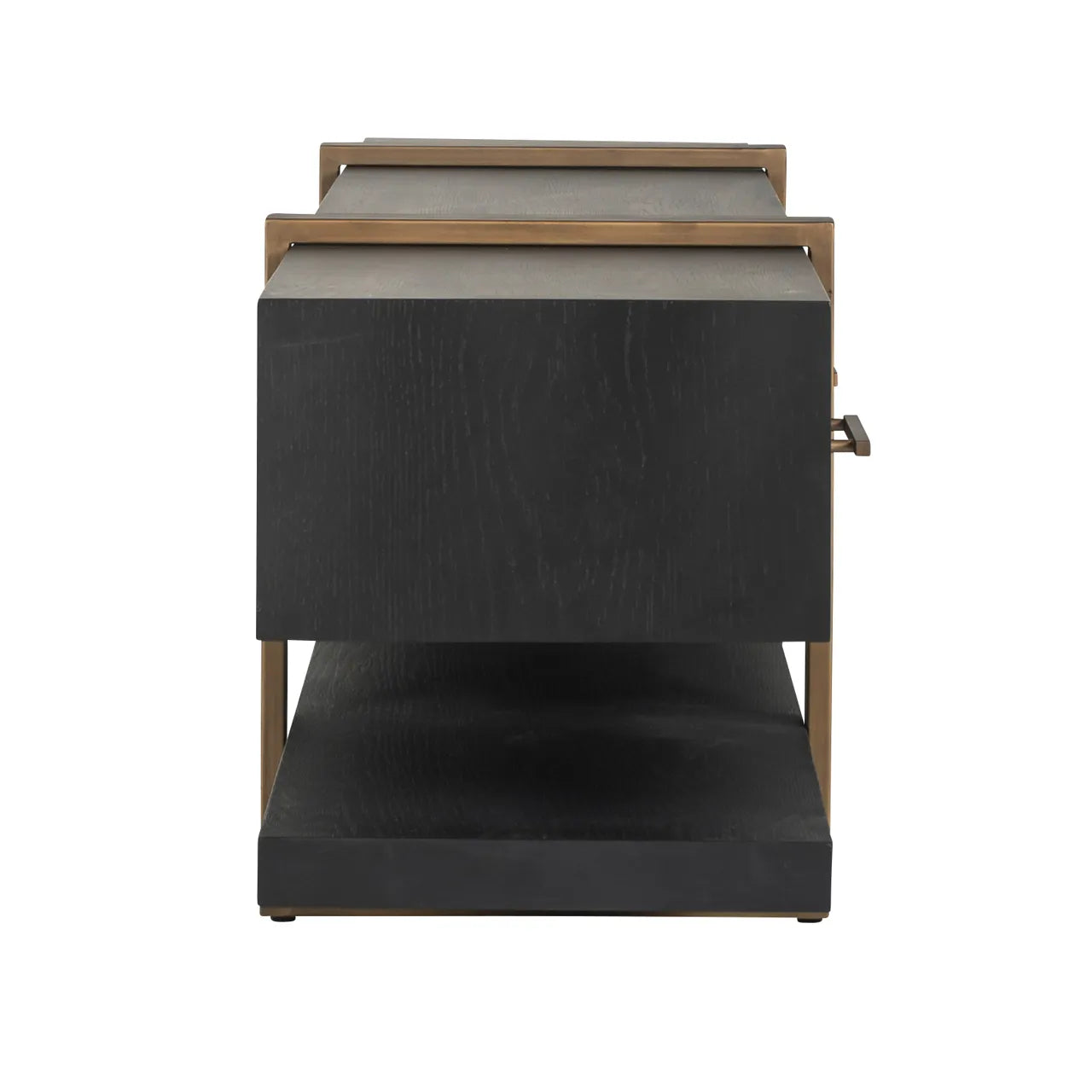 Richmond Interiors Cambon Bronze & Black Oak Wood TV Unit | 3 Drawers