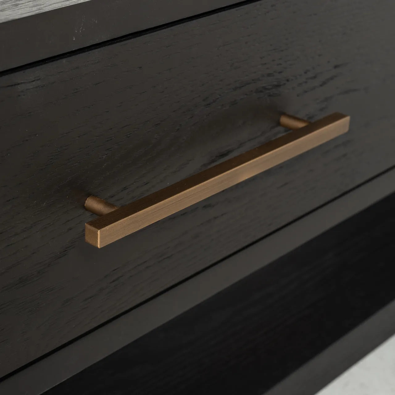 Richmond Interiors Cambon Bronze & Black Oak Wood TV Unit | 3 Drawers
