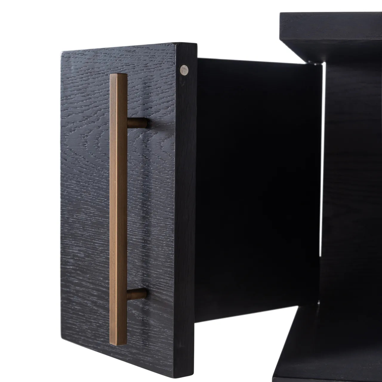 Richmond Interiors Cambon Bronze & Black Oak Wood Open Display Unit