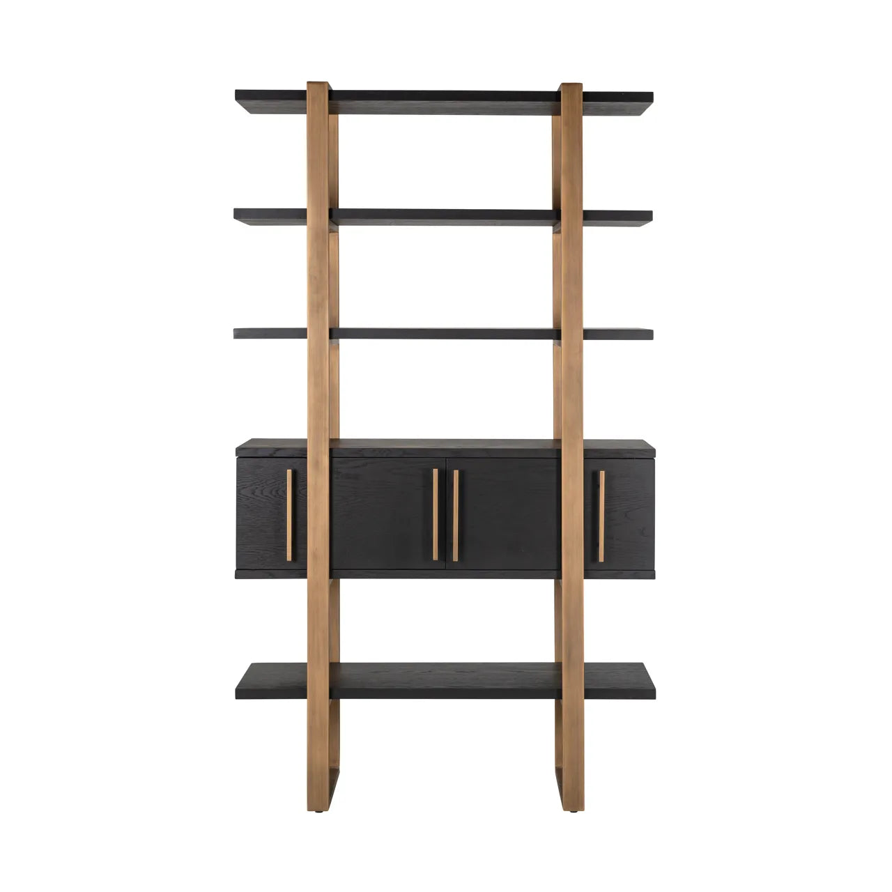 Richmond Interiors Cambon Bronze & Black Oak Wood Open Display Unit