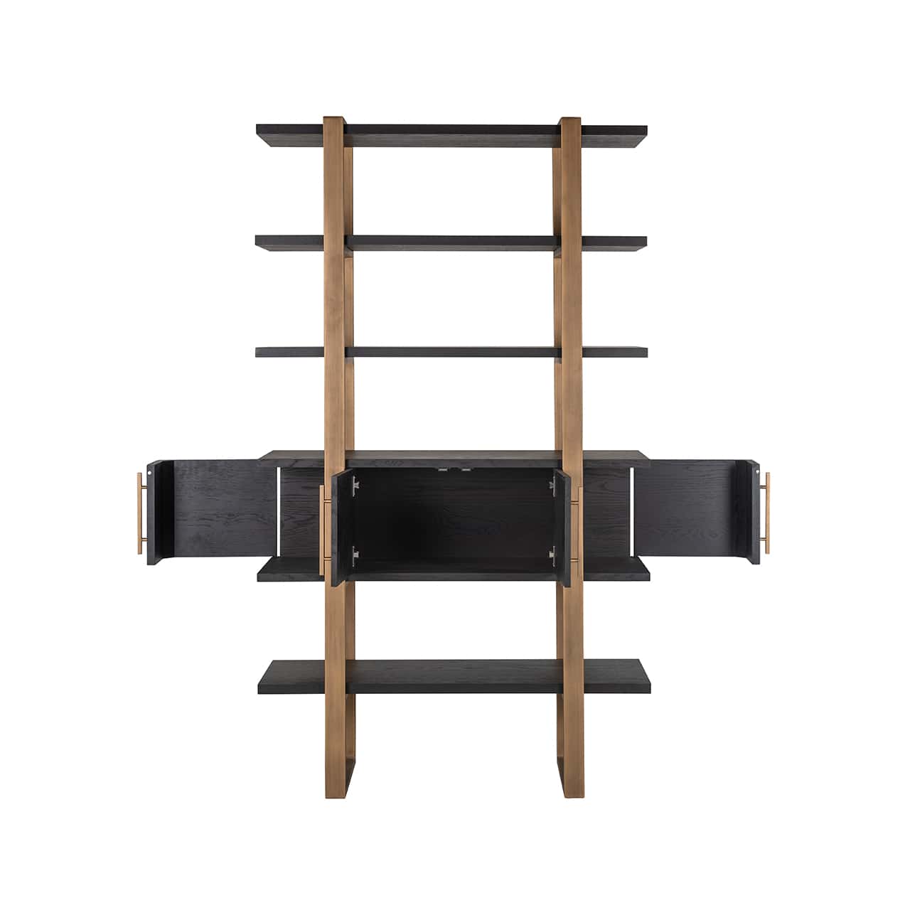 Richmond Interiors Cambon Bronze & Black Oak Wood Open Display Unit