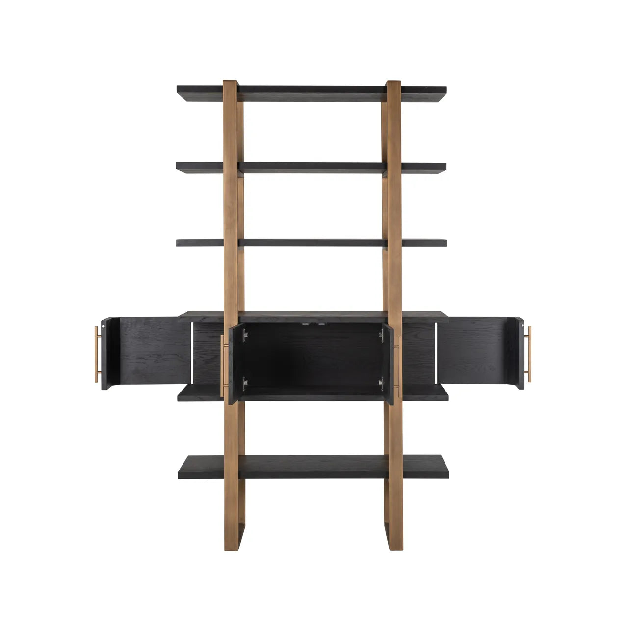 Richmond Interiors Cambon Bronze & Black Oak Wood Open Display Unit