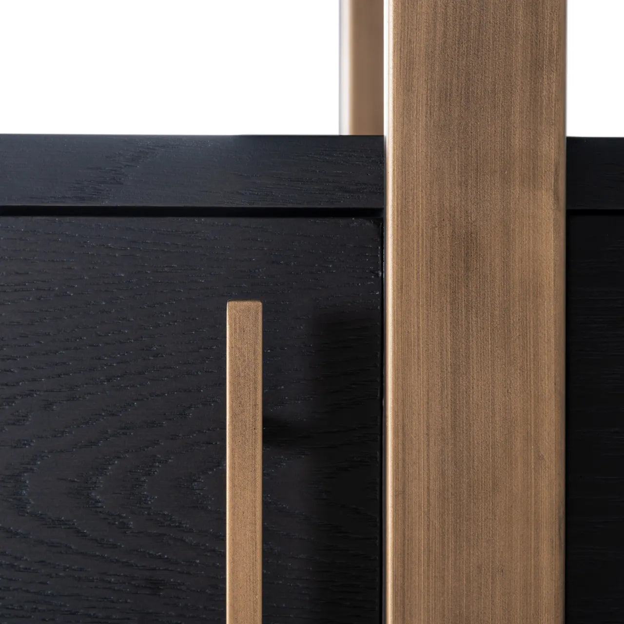 Richmond Interiors Cambon Bronze & Black Oak Wood Open Display Unit