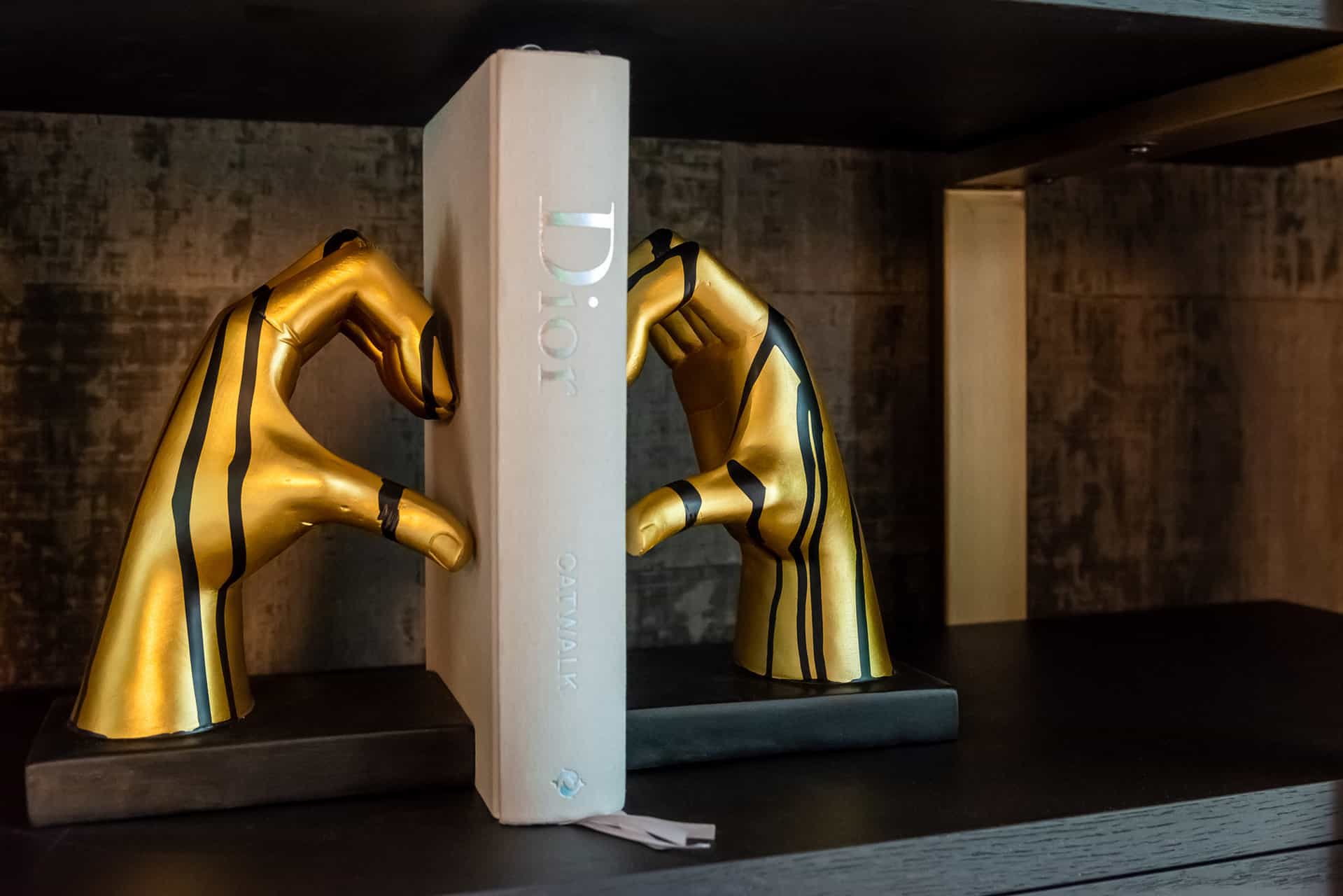 Richmond Interiors Cambon Bronze & Black Oak Wood Open Display Unit