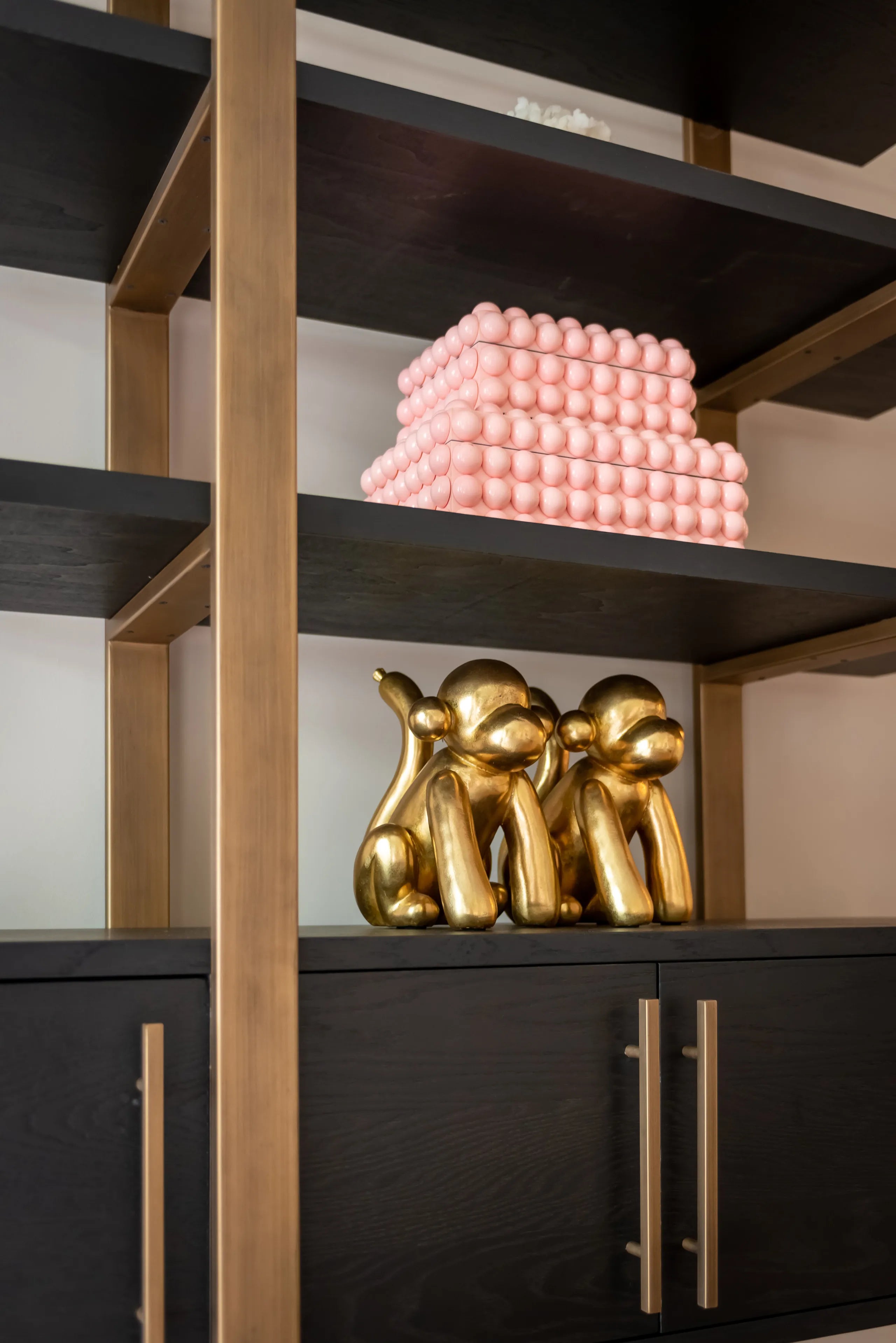 Richmond Interiors Cambon Bronze & Black Oak Wood Open Display Unit