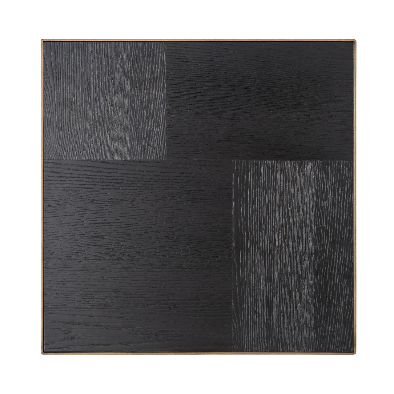 Richmond Interiors Cambon Bronze & Black Oak Wood Square Side Table