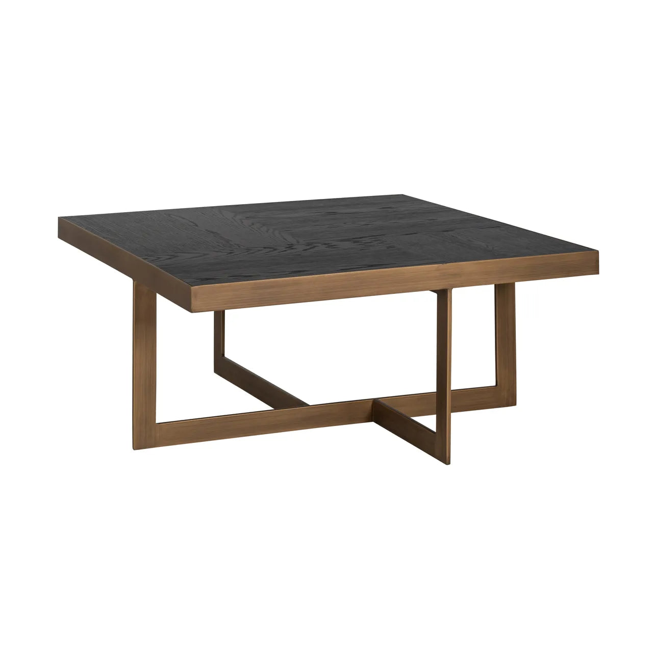 Richmond Interiors Cambon Bronze & Black Oak Wood Square Coffee Table