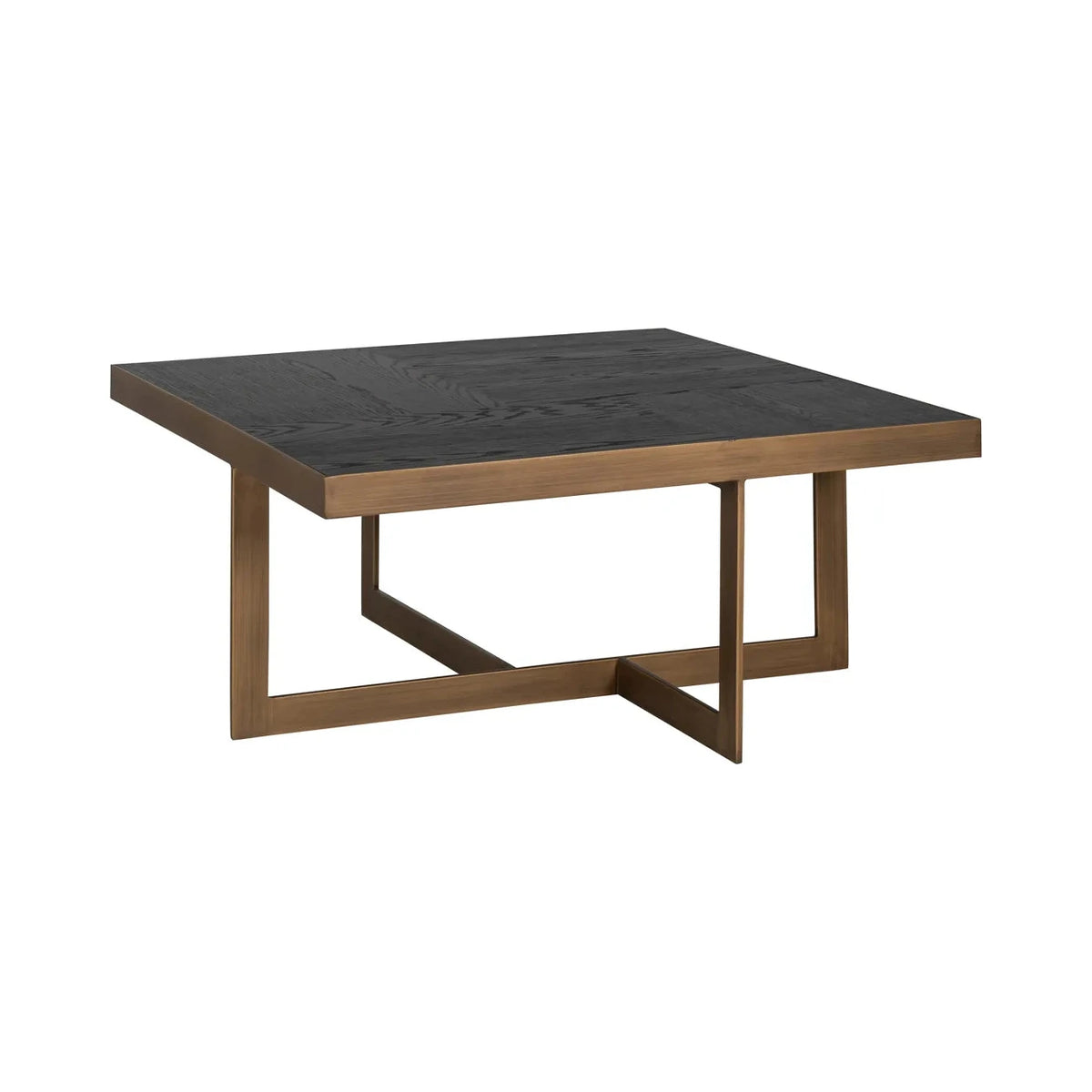 Richmond Interiors Cambon Bronze & Black Oak Wood Square Coffee Table