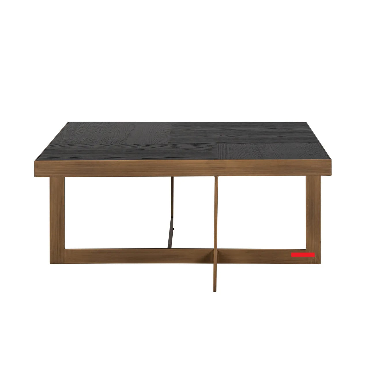 Richmond Interiors Cambon Bronze & Black Oak Wood Square Coffee Table