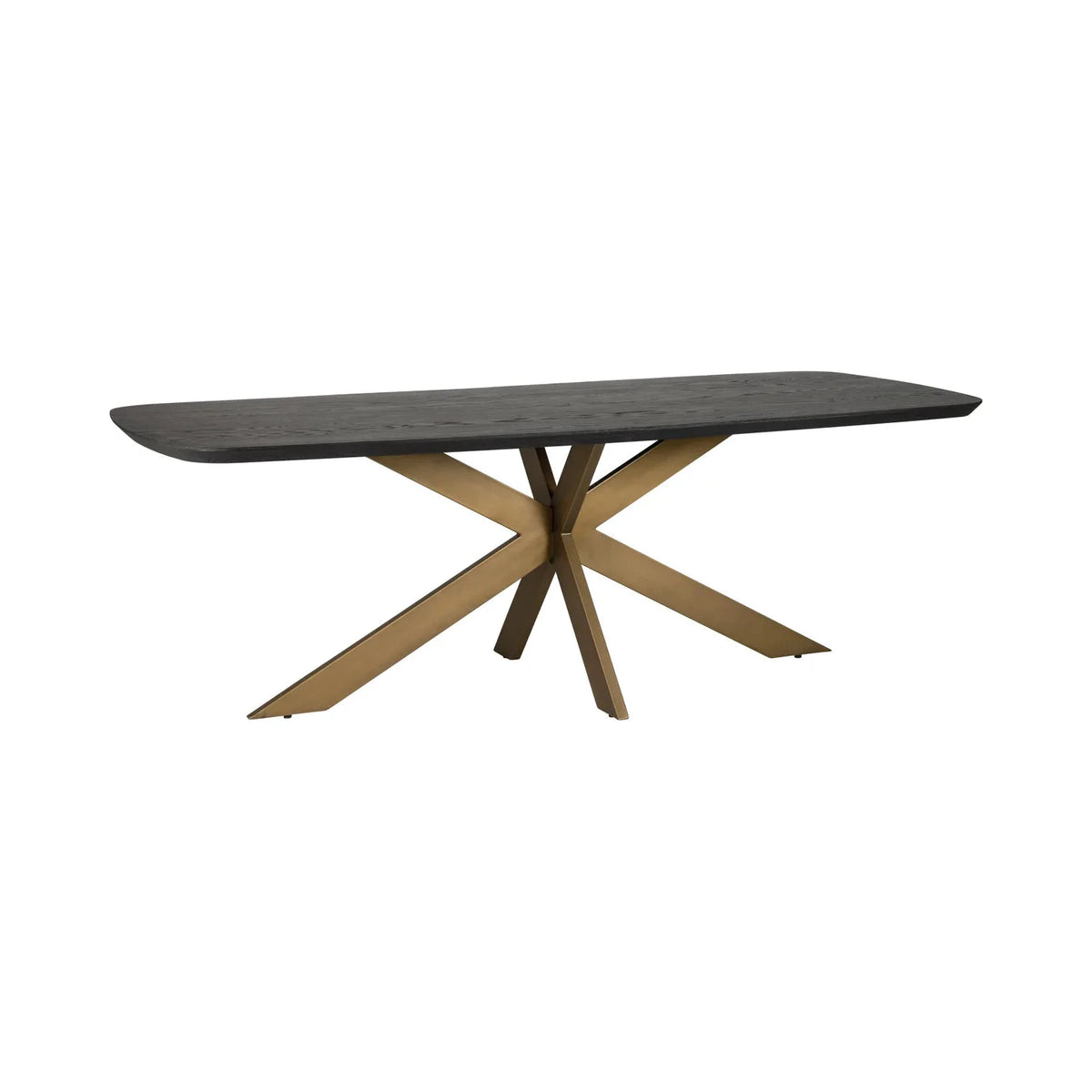 Richmond Interiors Cambon Danish Bronze & Black Oak Wood Oval Rectangle Dining Table | 10 Seater