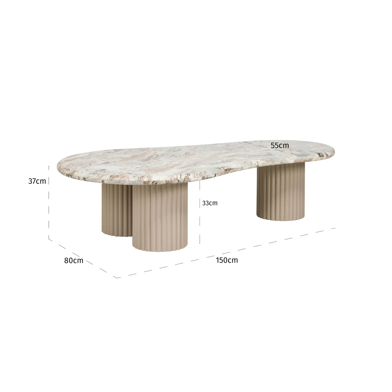 Richmond Interiors Coronel Beige Marble Coffee Table