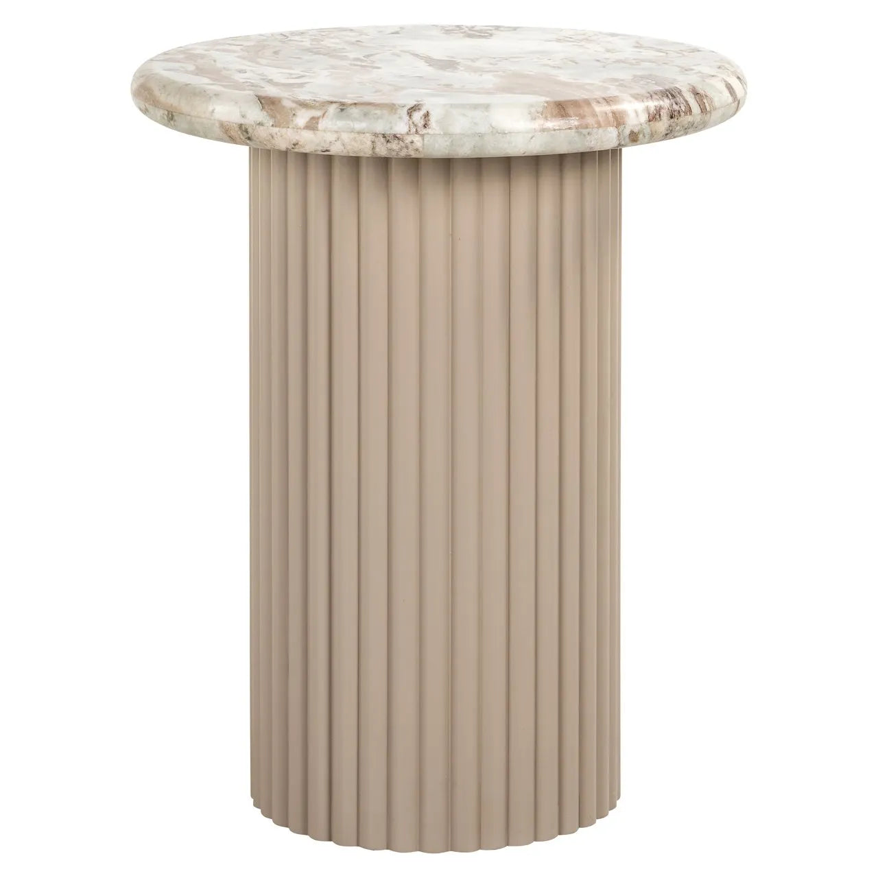 Richmond Interiors Coronel Beige Marble Side Table