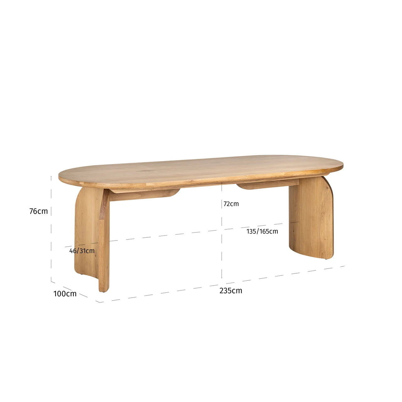 Richmond Interiors Fairmont Natural Oak Wood Dining Table | 8 Seater