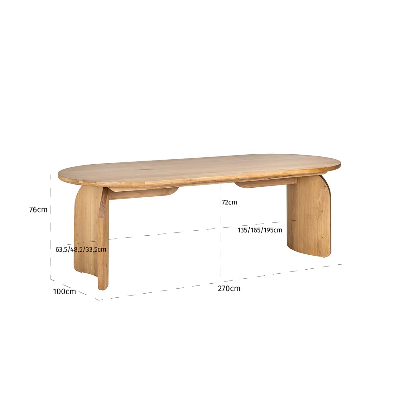 Richmond Interiors Fairmont Natural Oak Wood Dining Table | 10 Seater