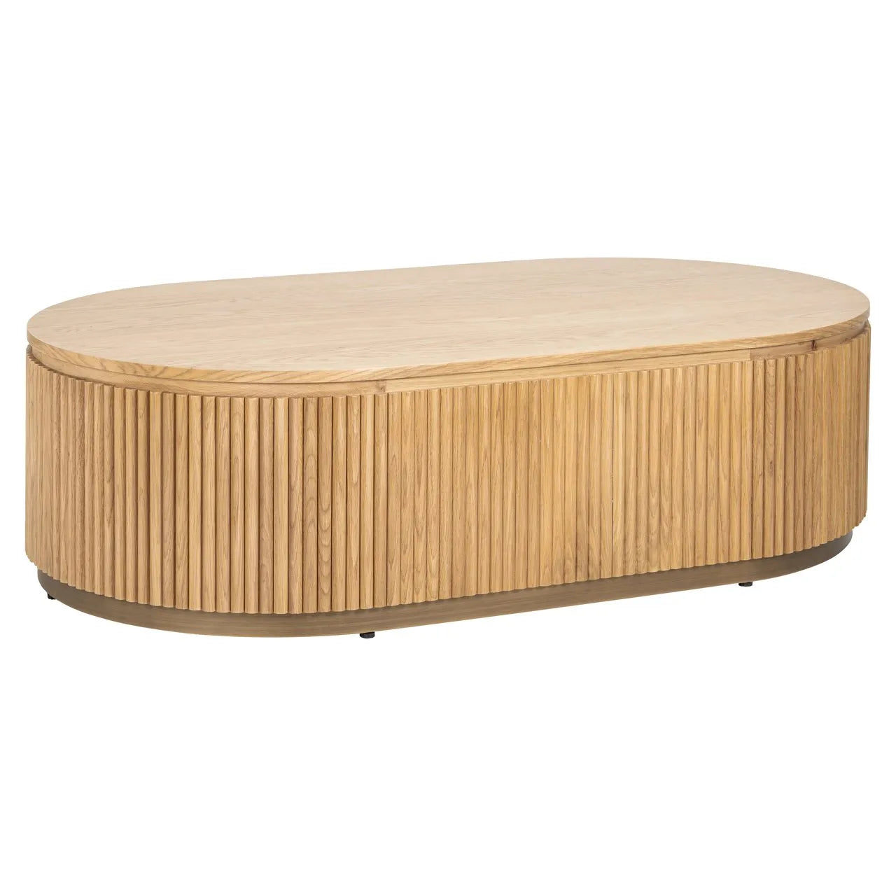 Richmond Interiors Belfort Carved Natural Oak Wood Capsule Coffee Table