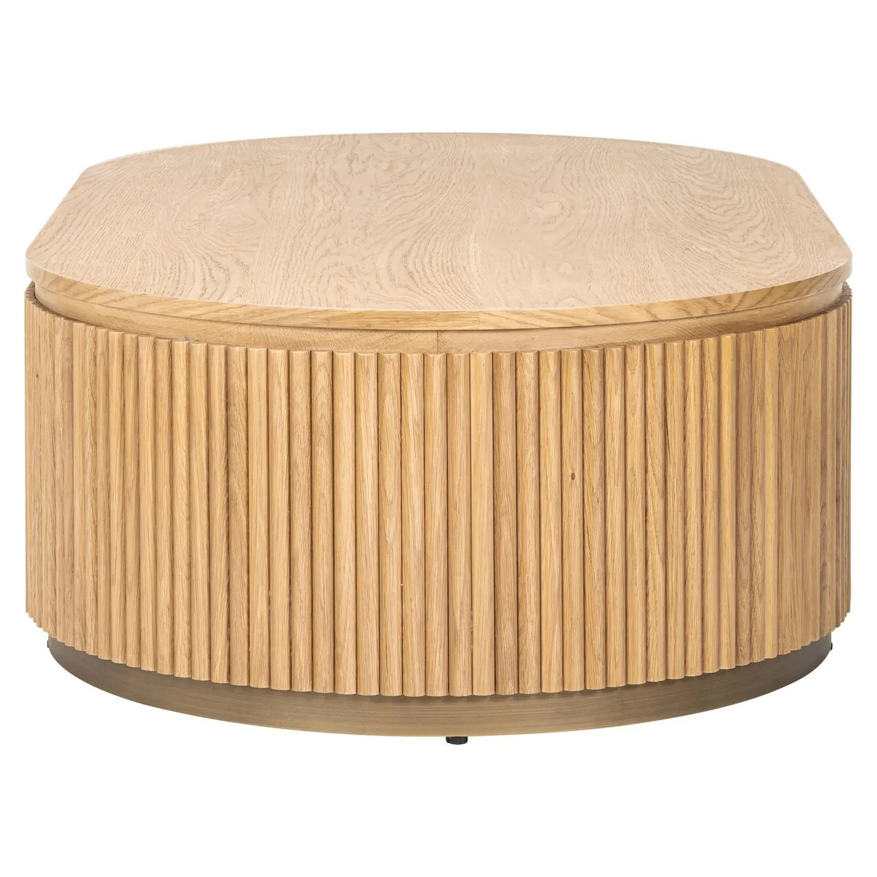 Richmond Interiors Belfort Carved Natural Oak Wood Capsule Coffee Table