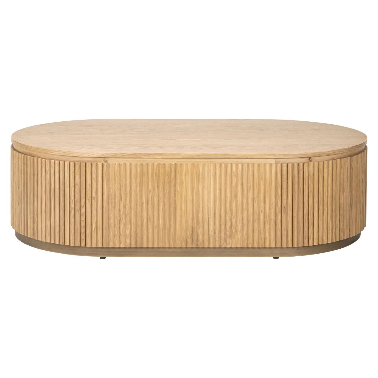 Richmond Interiors Belfort Carved Natural Oak Wood Capsule Coffee Table