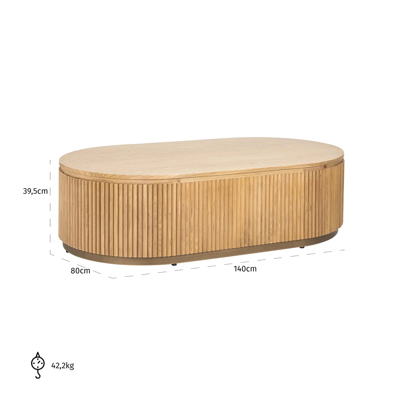 Richmond Interiors Belfort Carved Natural Oak Wood Capsule Coffee Table
