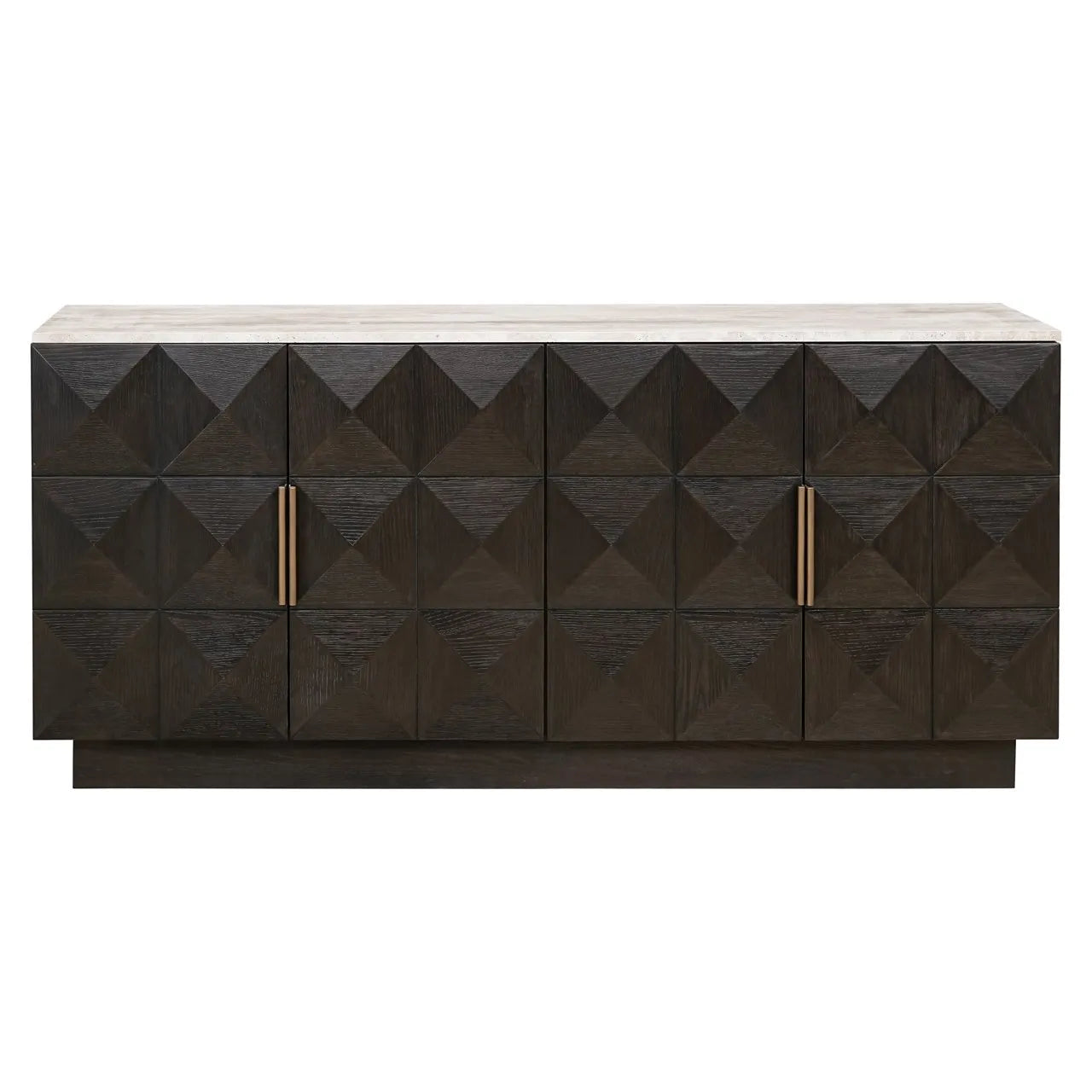 Richmond Interiors Claremont Brown Oak Wood & Stone Sideboard