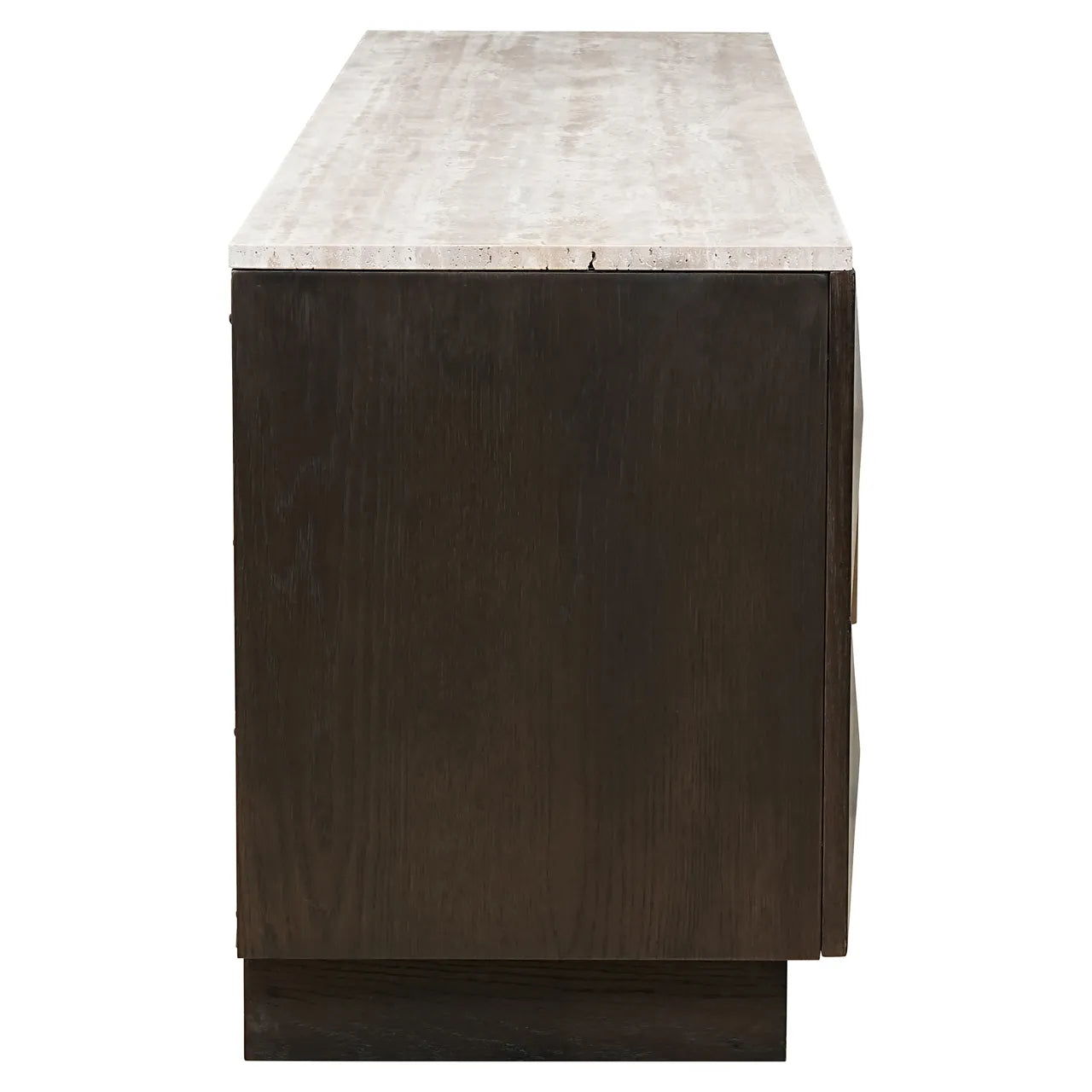 Richmond Interiors Claremont Brown Oak Wood & Stone TV Unit