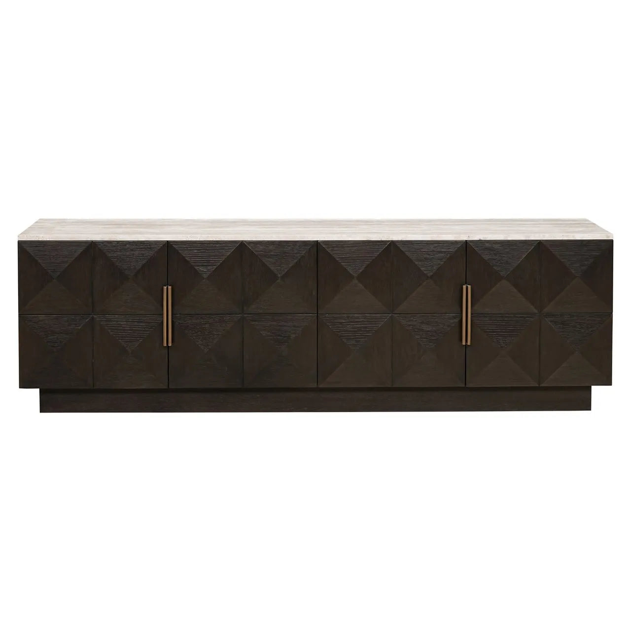 Richmond Interiors Claremont Brown Oak Wood & Stone TV Unit