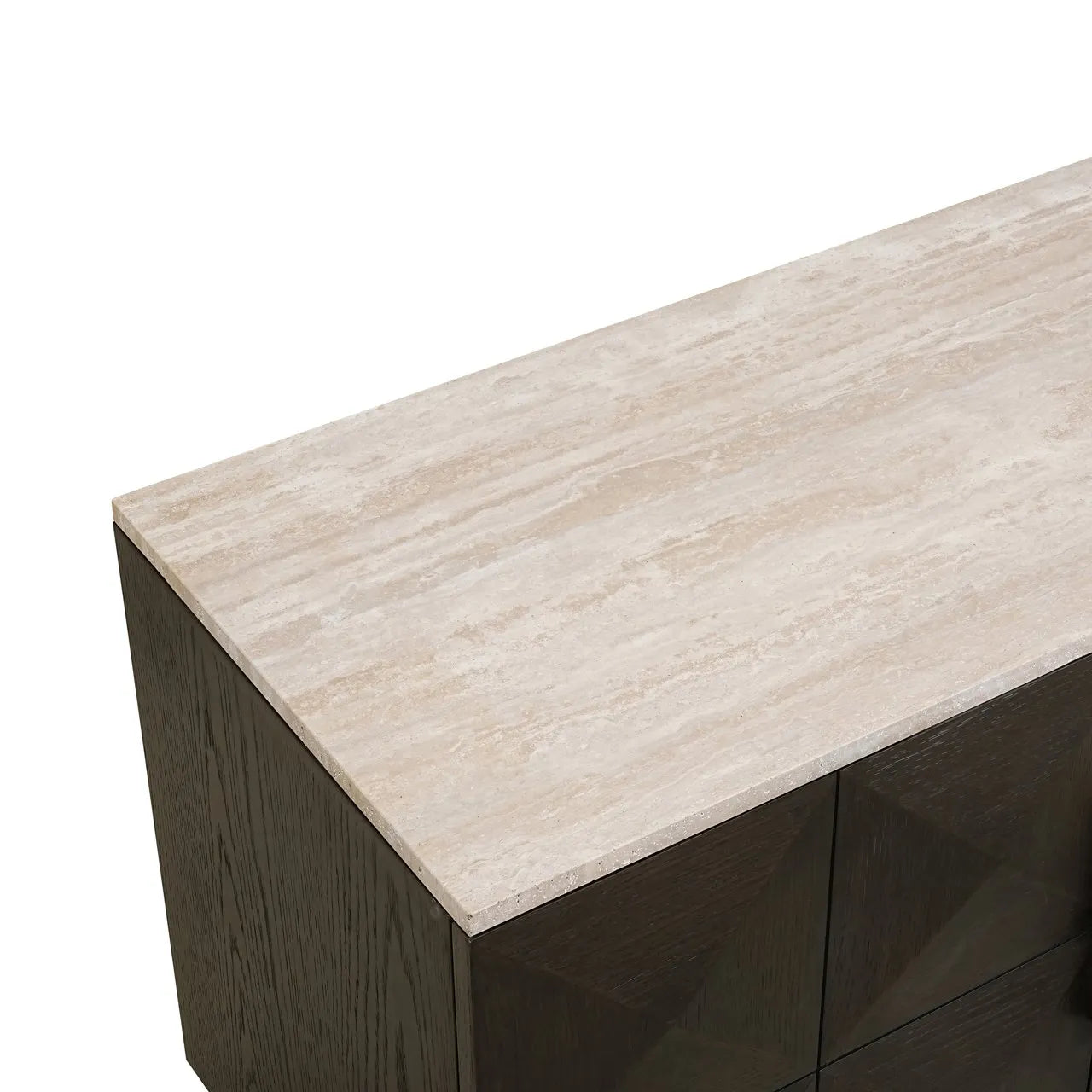 Richmond Interiors Claremont Brown Oak Wood & Stone TV Unit