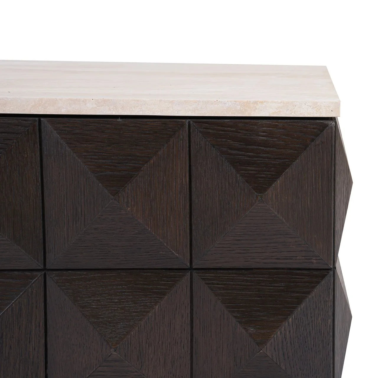 Richmond Interiors Claremont Brown Oak Wood & Stone Square Coffee Table