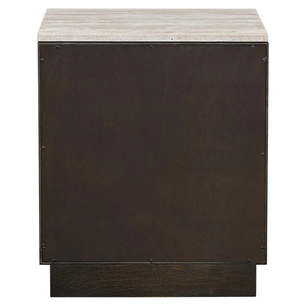 Richmond Interiors Claremont Brown Oak Wood & Natural Stone Bedside Table