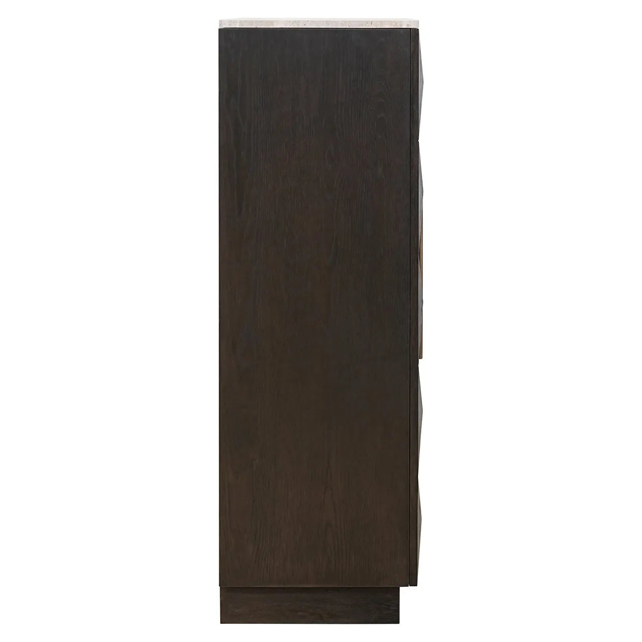 Richmond Interiors Claremont Brown Oak Wood & Stone Cabinet