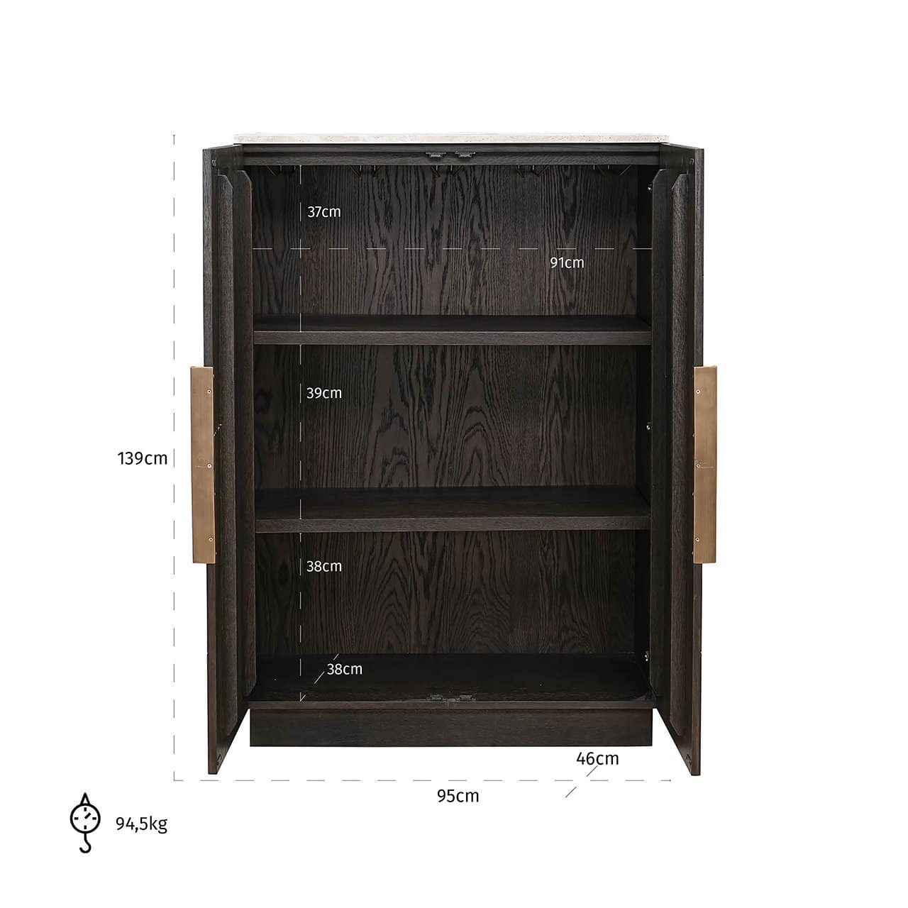 Cabinet Claremont 2-doors (Brown)