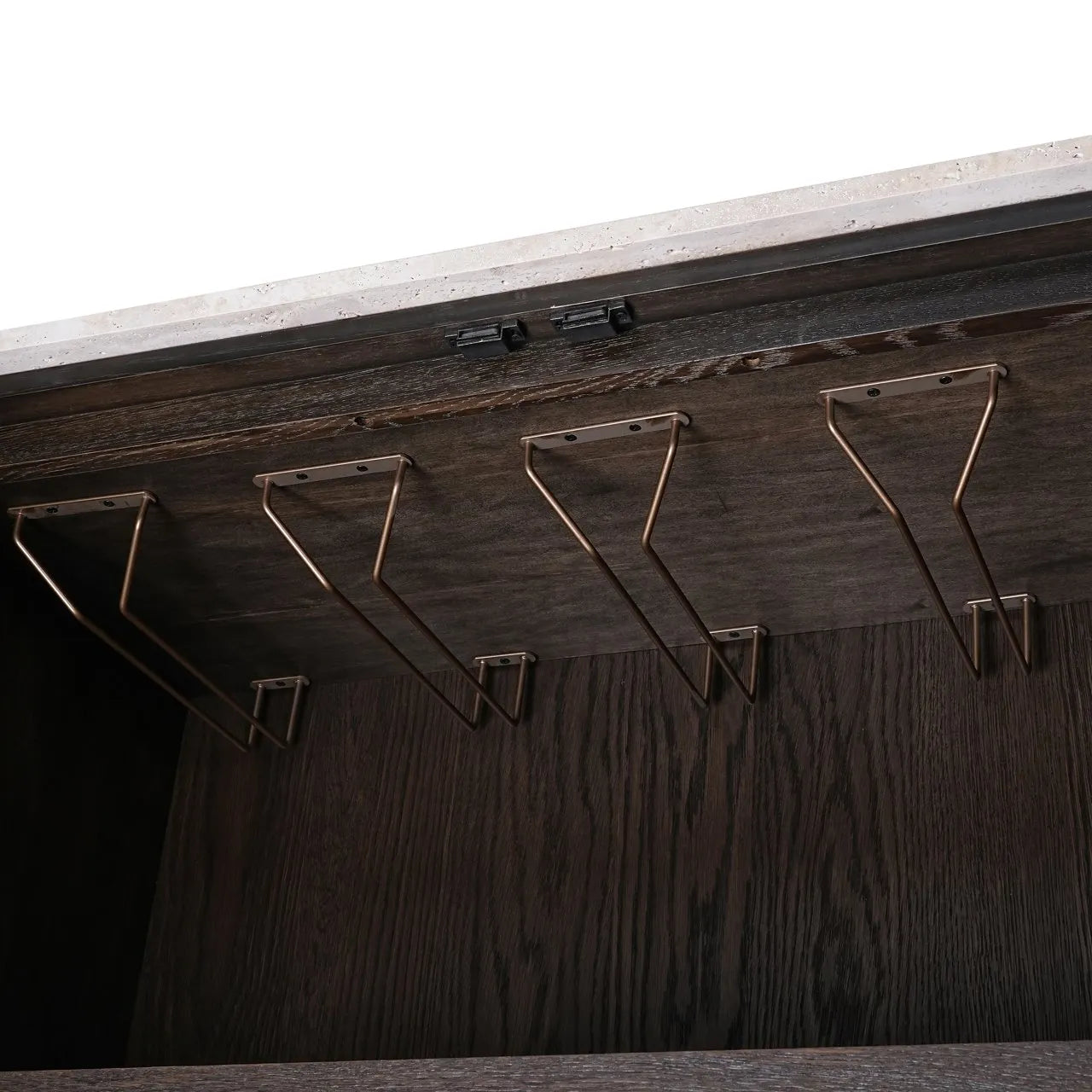 Richmond Interiors Claremont Brown Oak Wood & Stone Cabinet