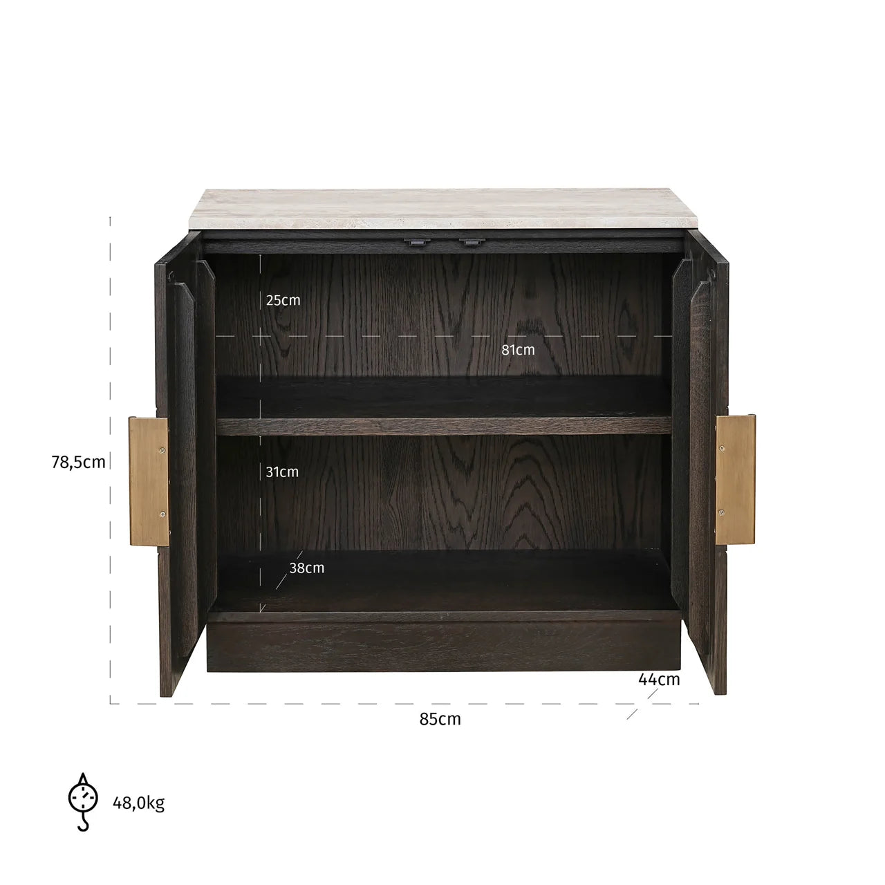 Richmond Interiors Claremont Brown Oak Wood & Store Sideboard