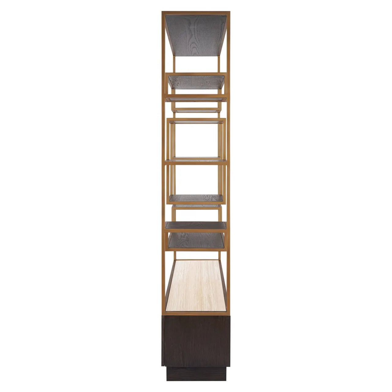 Richmond Interiors Claremont Gold & Brown Oak Wood Display Unit