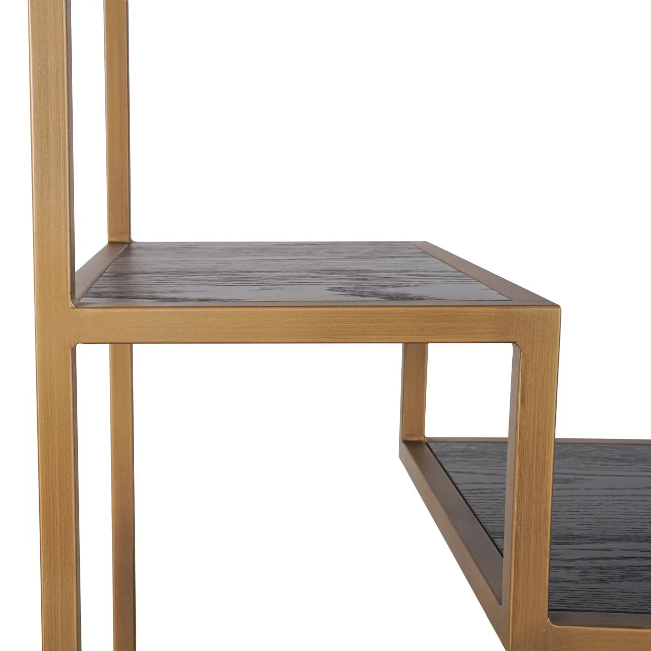 Richmond Interiors Claremont Gold & Brown Oak Wood Display Unit